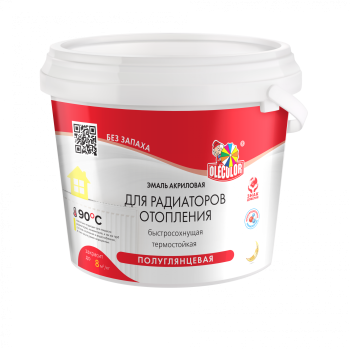 Эмаль ABC-Farben Olecolor акриловая для радиаторов белая 1 кг полуглянцевая